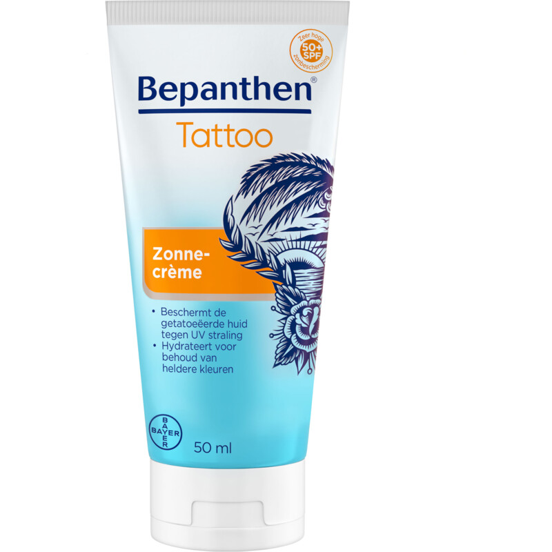 Een afbeelding van Bepanthen Tattoo zonnecreme SPF 50