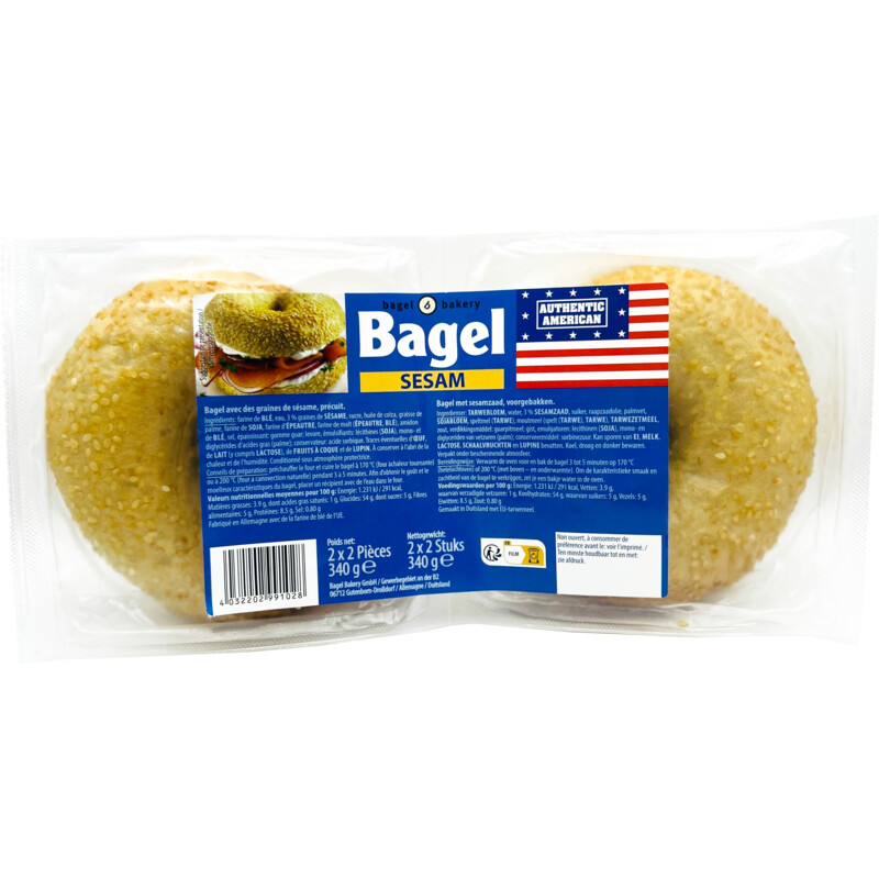 Een afbeelding van Bagel Bakery Sesam bagels