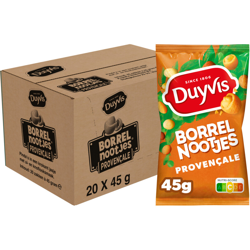Een afbeelding van Duyvis Borrelnootjes Provencale 20-pack