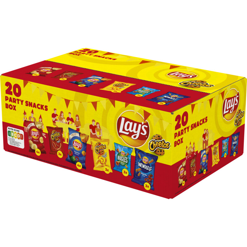 Een afbeelding van Lay's Partybox chips 20 uitdeelzakjes