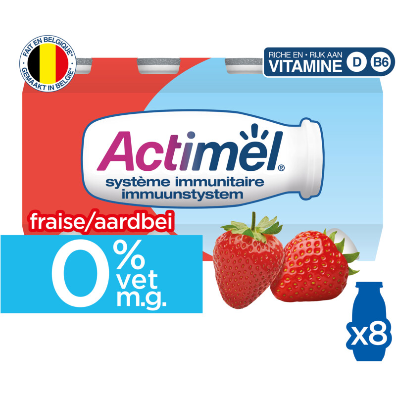 Een afbeelding van Danone Actimel Aardbei 0% bel