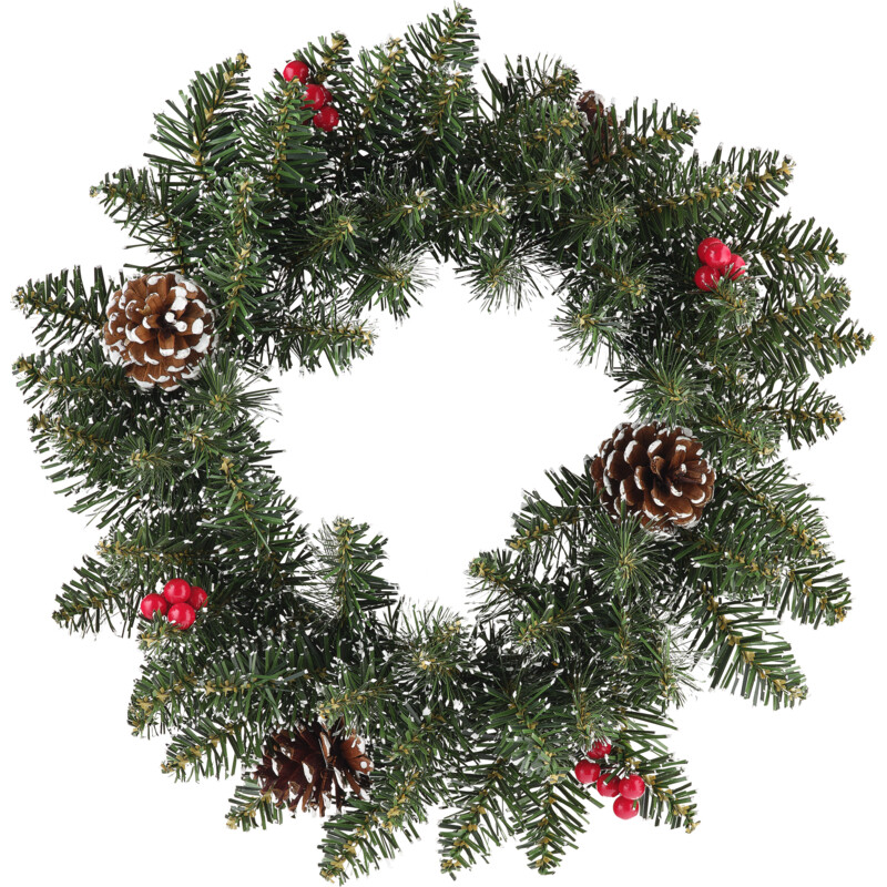 Een afbeelding van Mica Decorations krans frosted 35cm