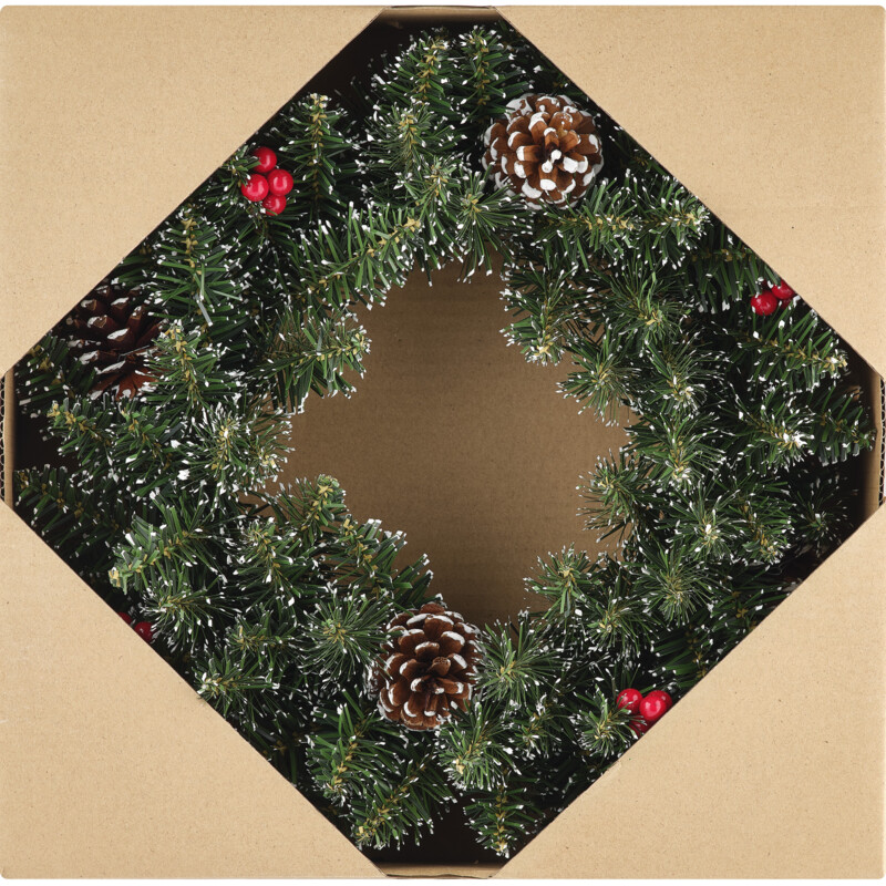 Een afbeelding van Mica Decorations krans frosted 35cm