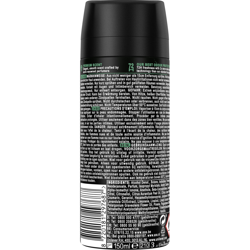 Een afbeelding van Axe Green geranium deodorant bodyspray