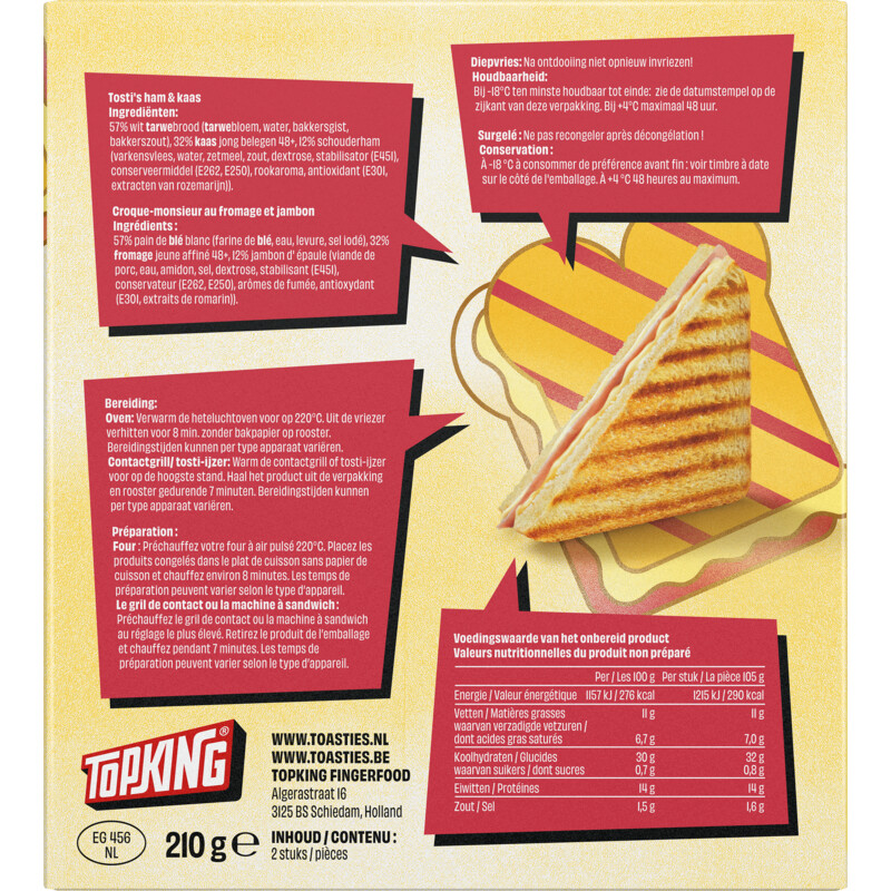 Een afbeelding van Topking Tosti's ham & kaas