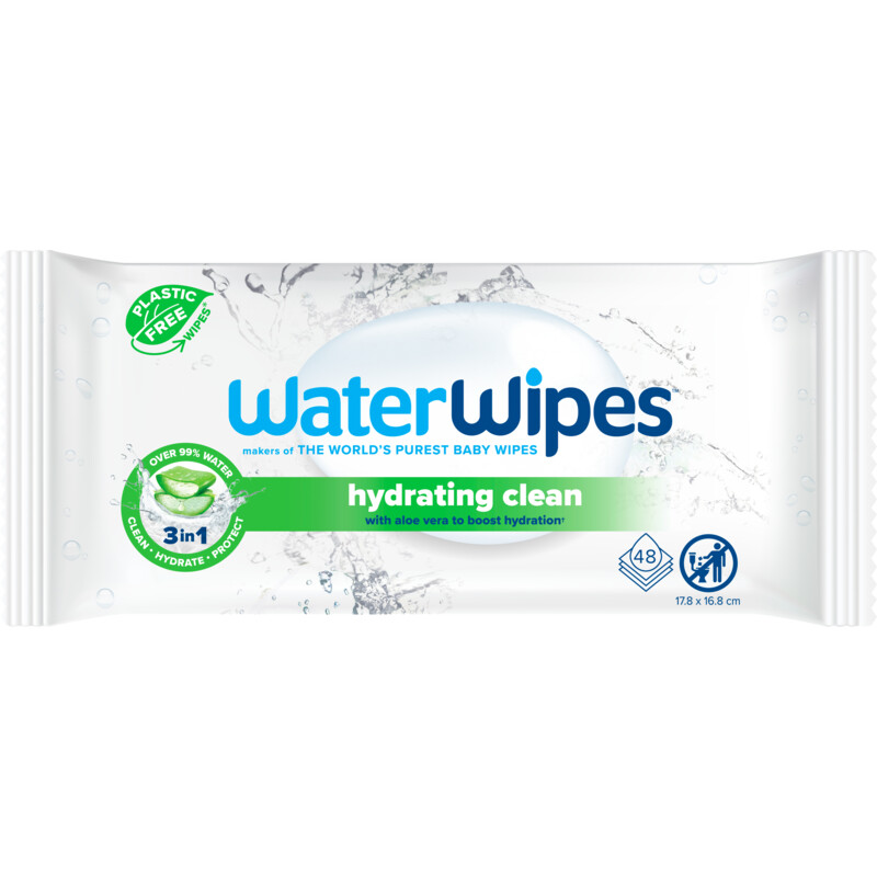 Een afbeelding van WaterWipes Hydrating clean doekjes