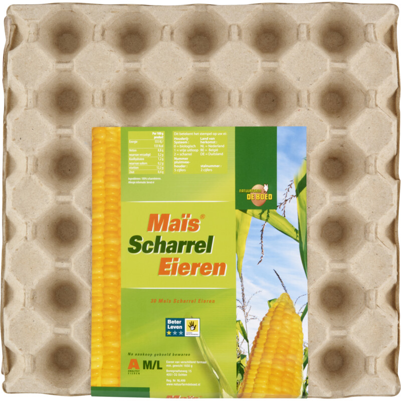Een afbeelding van Natuurfarm de Boed Maïs scharreleieren M L