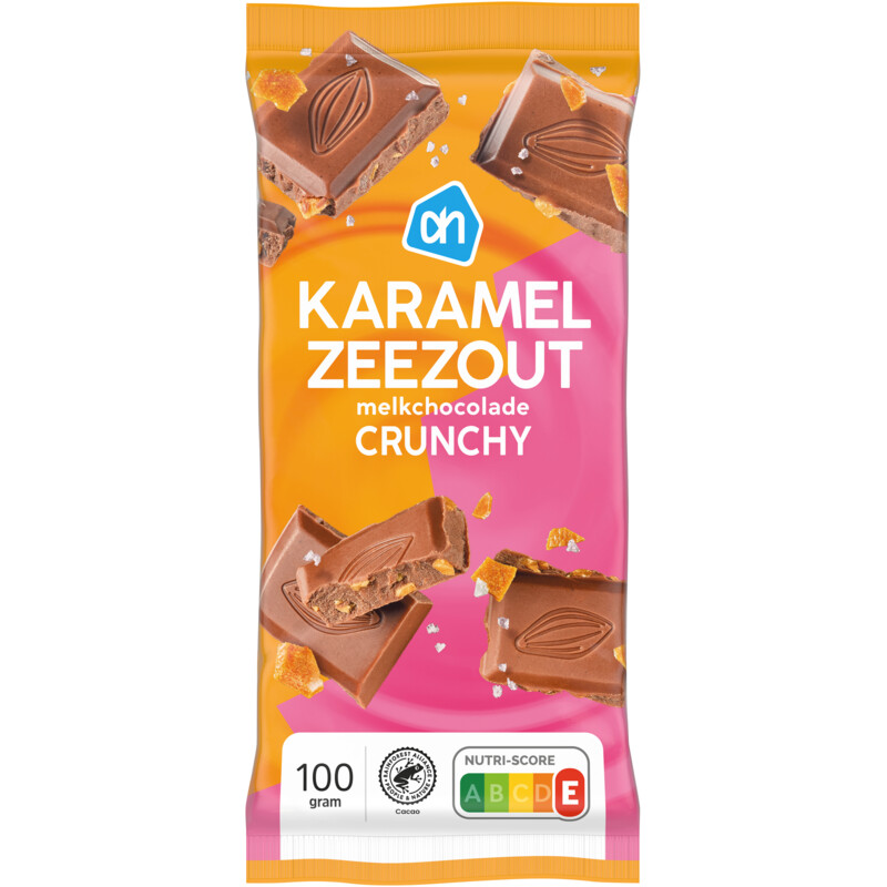 Een afbeelding van AH Karamel zeezout melkchocolade crunchy