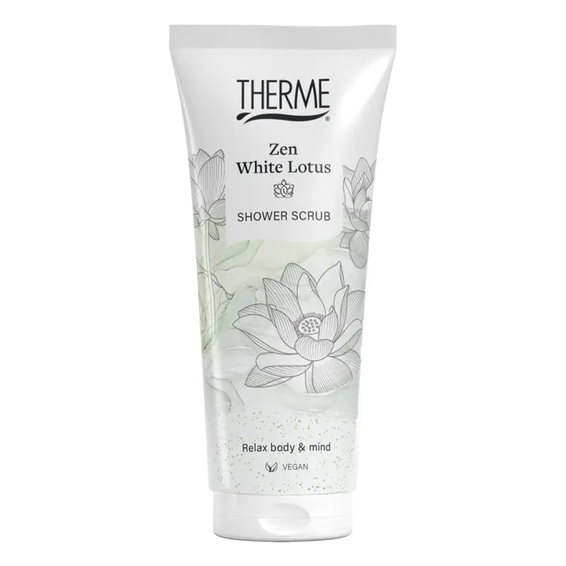 Therme Zen white lotus rice shower scrub