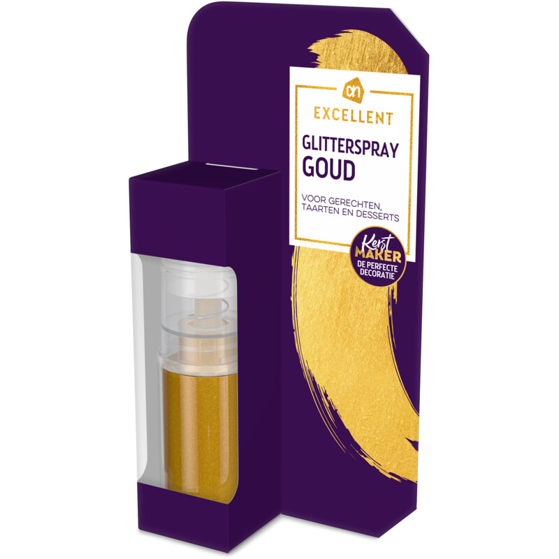 Een afbeelding van AH Excellent Glitterspray goud