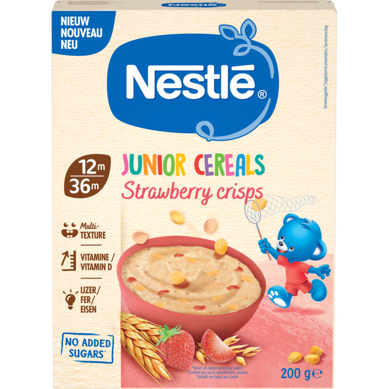 Een afbeelding van Nestlé Junior cereals strawberry crisps 12m+