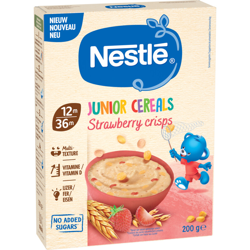 Een afbeelding van Nestlé Junior cereals strawberry crisps 12m+