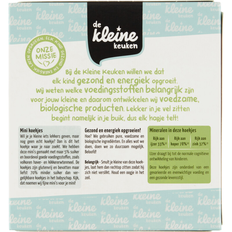 Een afbeelding van De Kleine Keuken Biologische mini koekjes 8m+