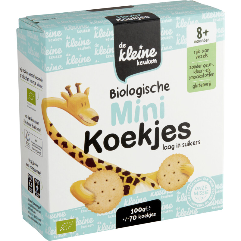 Een afbeelding van De Kleine Keuken Biologische mini koekjes 8m+