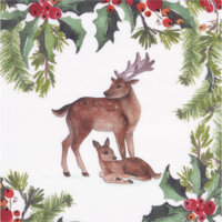 Een afbeelding van AH Excellent Servet hulst hertje 33x33cm