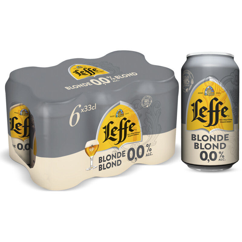 Een afbeelding van Leffe Blond 0.0% abdijbier 6-pack