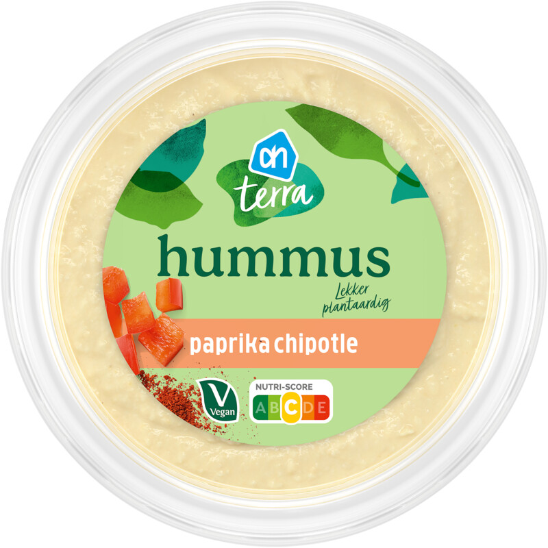 Een afbeelding van AH Terra Plantaardige hummus paprika chipotle