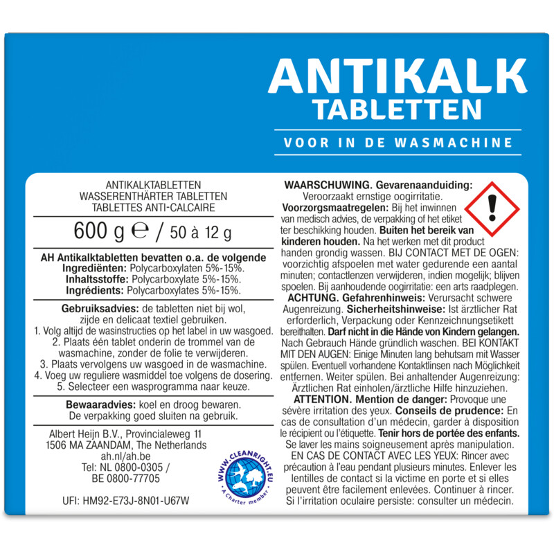 Een afbeelding van AH Antikalk tabletten 3 in 1