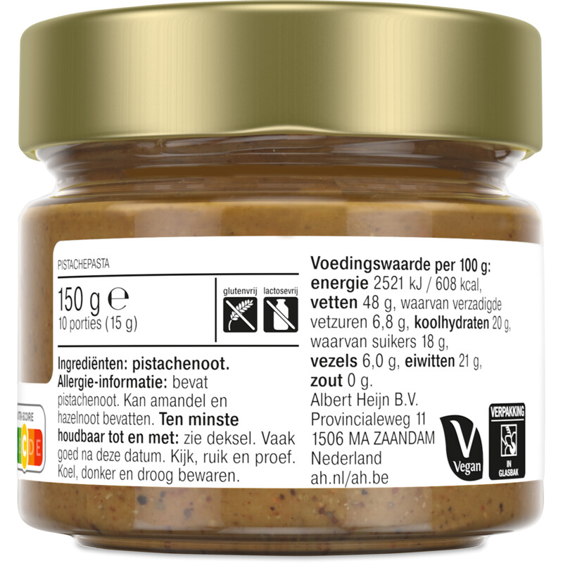 Een afbeelding van AH Terra Plantaardig 100% pistachepasta