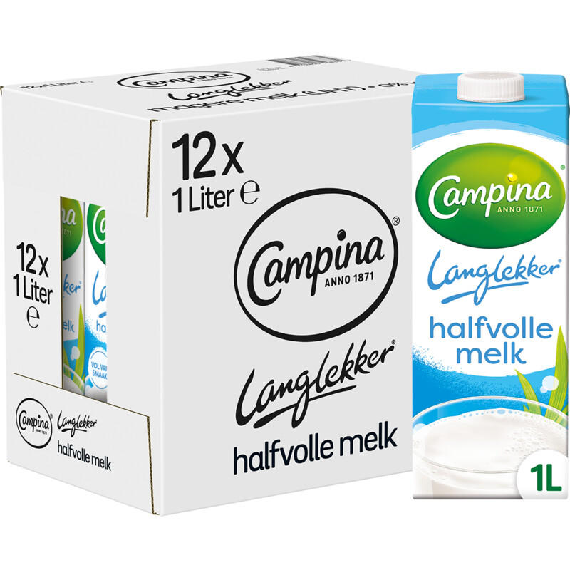 Een afbeelding van Campina Langlekker halfvolle melk
