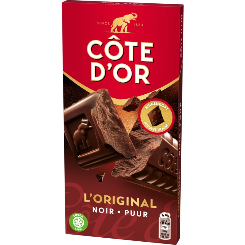 Een afbeelding van Côte d'Or Chocoladereep puur