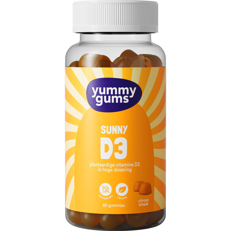 Een afbeelding van Yummygums Sunny D3 citroensmaak