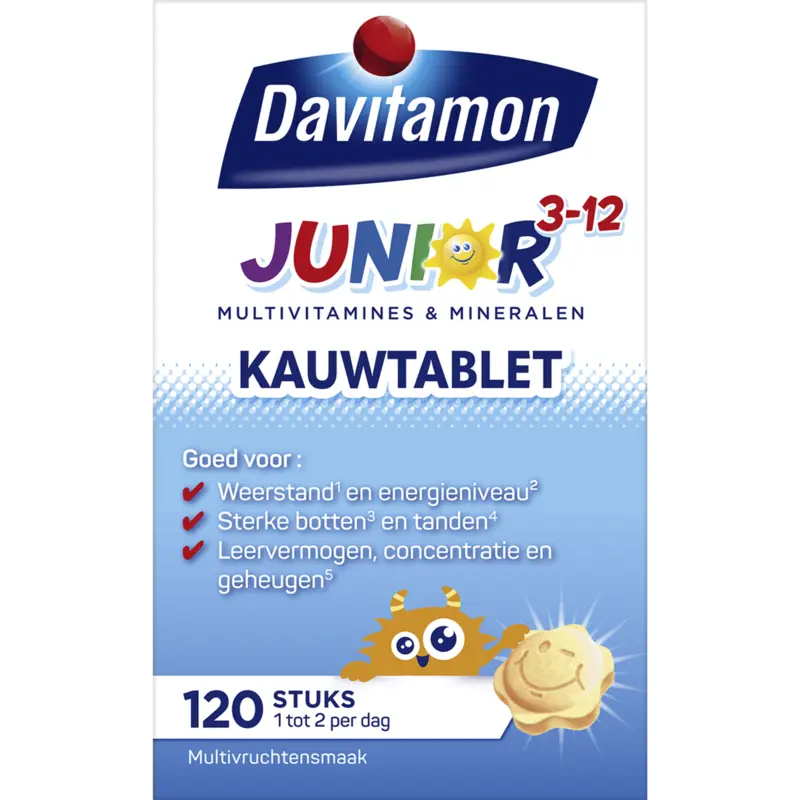Voedingssupplement Junior Multifruit Kauwtabletten 120 Stuks
