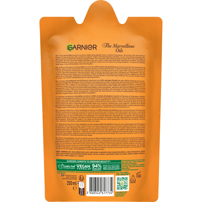 Een afbeelding van Loving Blends Argan & cameliaolie shampoo refill