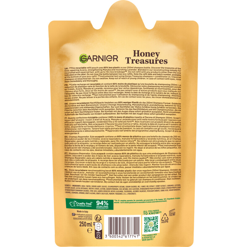 Een afbeelding van Loving Blends Honing goud shampoo refill