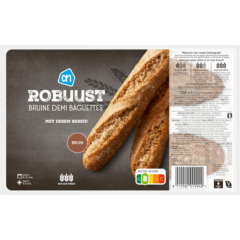 Een afbeelding van AH Robuust bruine demi baguettes