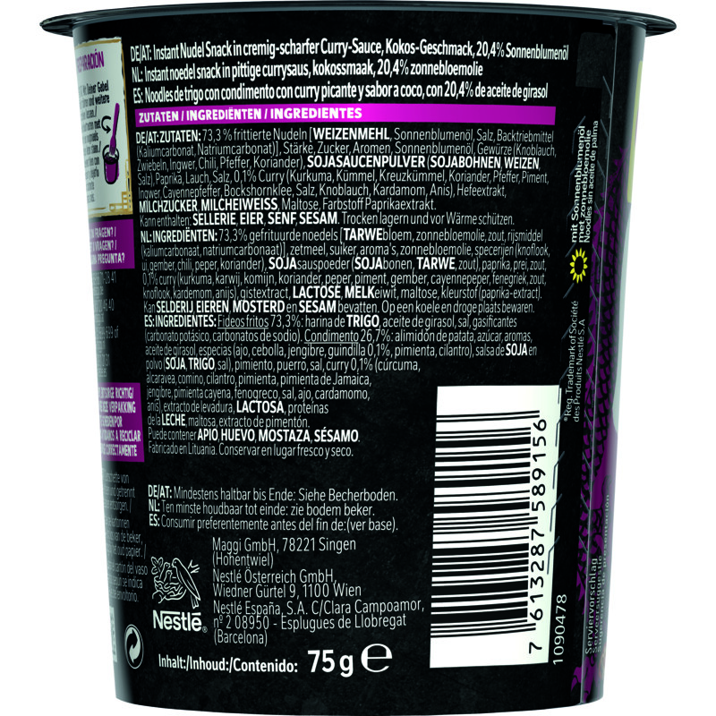 Een afbeelding van Maggi Saucy noodles red curry