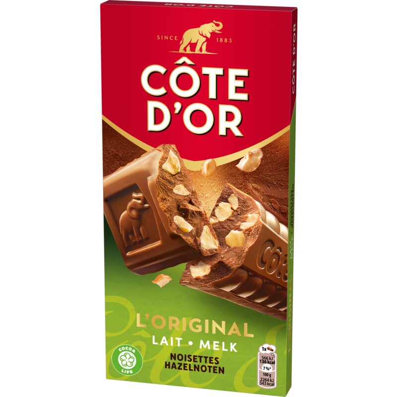 Een afbeelding van Côte d'Or Chocoladereep melk stukjes hazelnoot
