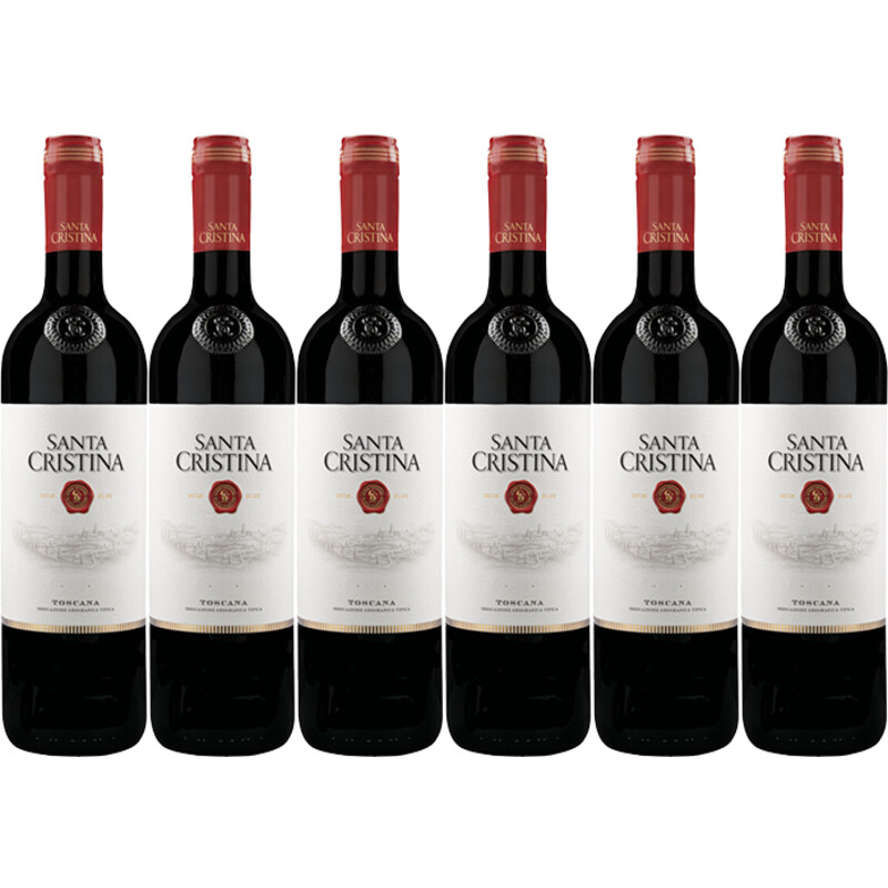 Een afbeelding van Antinori Santa cristina toscana rosso 6 flessen