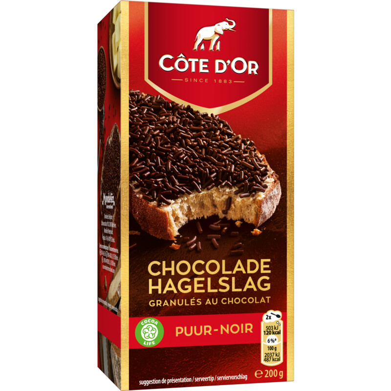 Een afbeelding van Côte d'Or Chocolade hagelslag puur