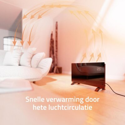 pdp-image-Hombli Glass panel heater - 2000W - zwart