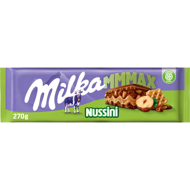 Een afbeelding van Milka Mmmax chocoladereep nussini