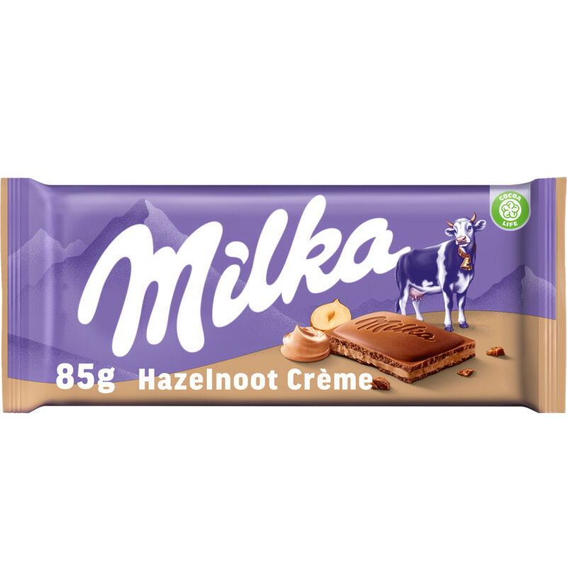 Een afbeelding van Milka Chocoladereep hazelnoot crème