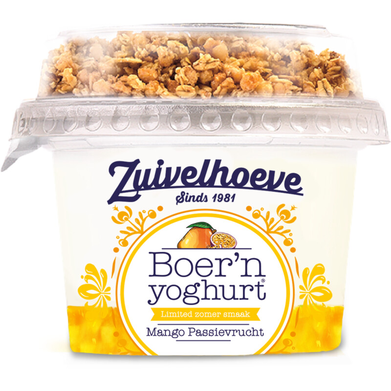 Een afbeelding van Zuivelhoeve Boer'n yoghurt mango passievrucht