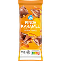 Een afbeelding van AH Reep melkchocolade pinda karamel