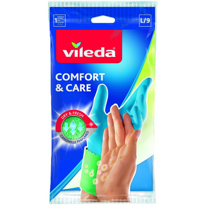 Een afbeelding van Vileda Handschoenen Comfort & Care maat L