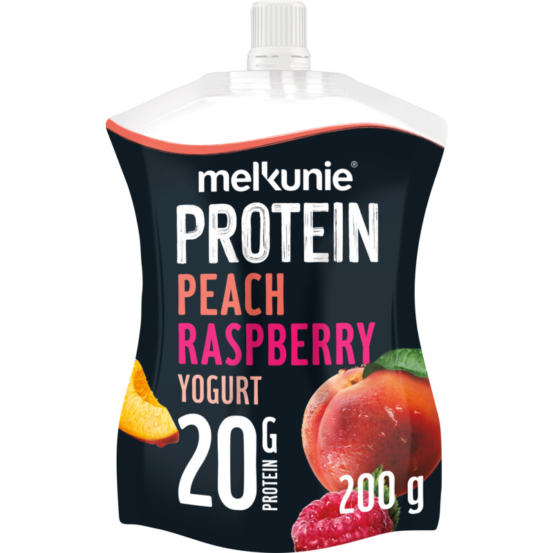 Een afbeelding van Melkunie Protein peach raspberry yoghurt