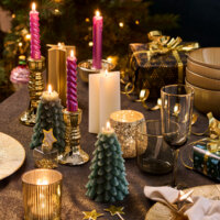 Een afbeelding van AH Excellent Theelichthouder goud sparkle recht