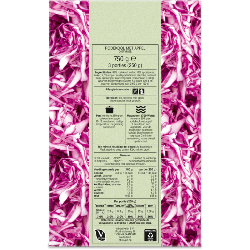 Een afbeelding van AH Rode kool met appel