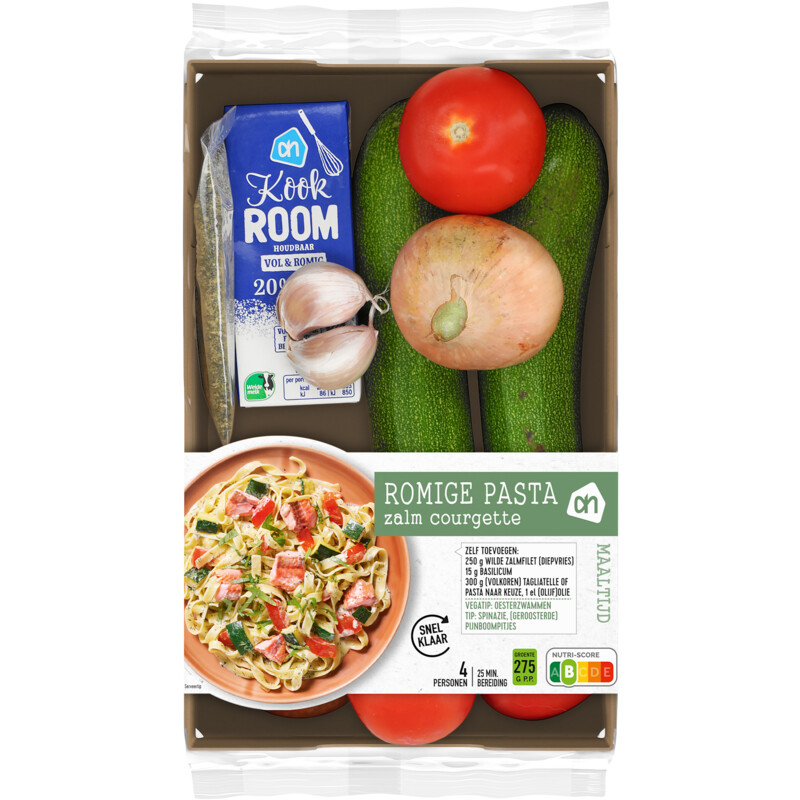 Een afbeelding van AH Romige pasta zalm courgette verspakket
