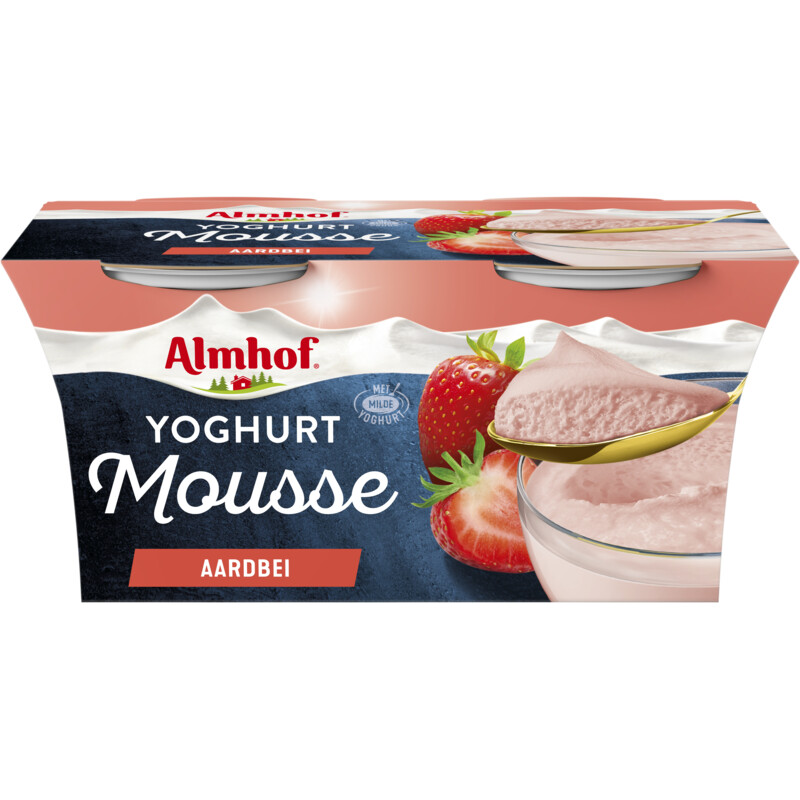 Een afbeelding van Almhof Yoghurt mousse aardbei