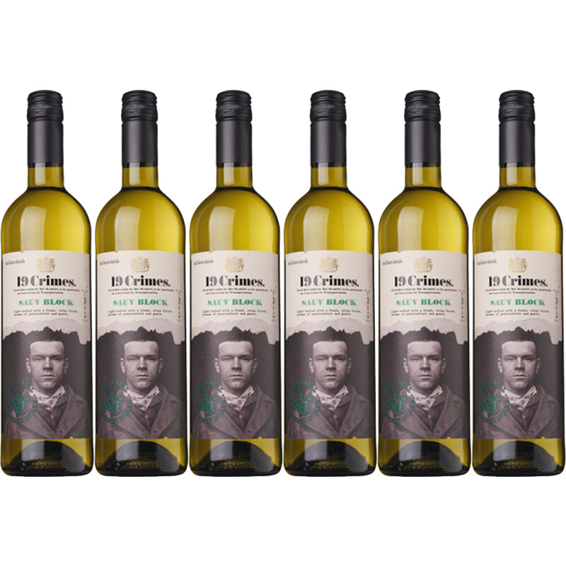 Een afbeelding van 19 Crimes Sauvignon blanc 6 flessen