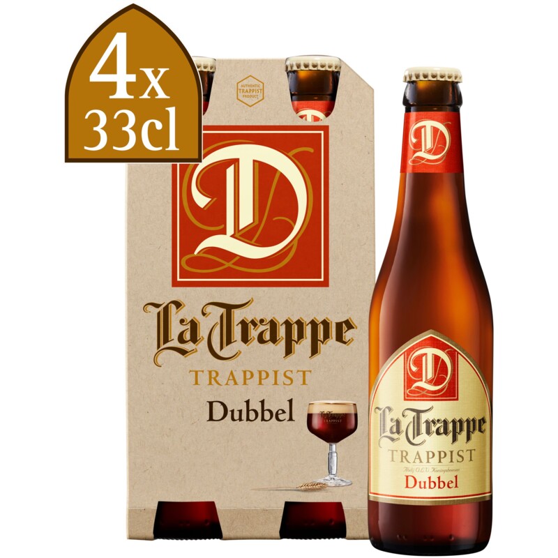 Een afbeelding van La Trappe Trappist dubbel 4-pack