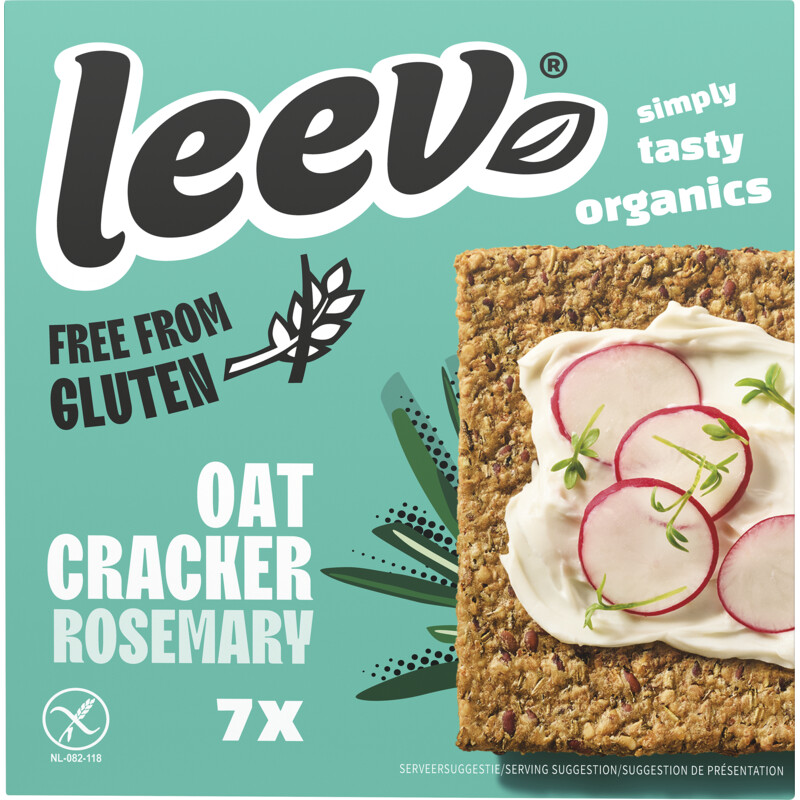Een afbeelding van Leev Havercrackers rozemarijn glutenvrij