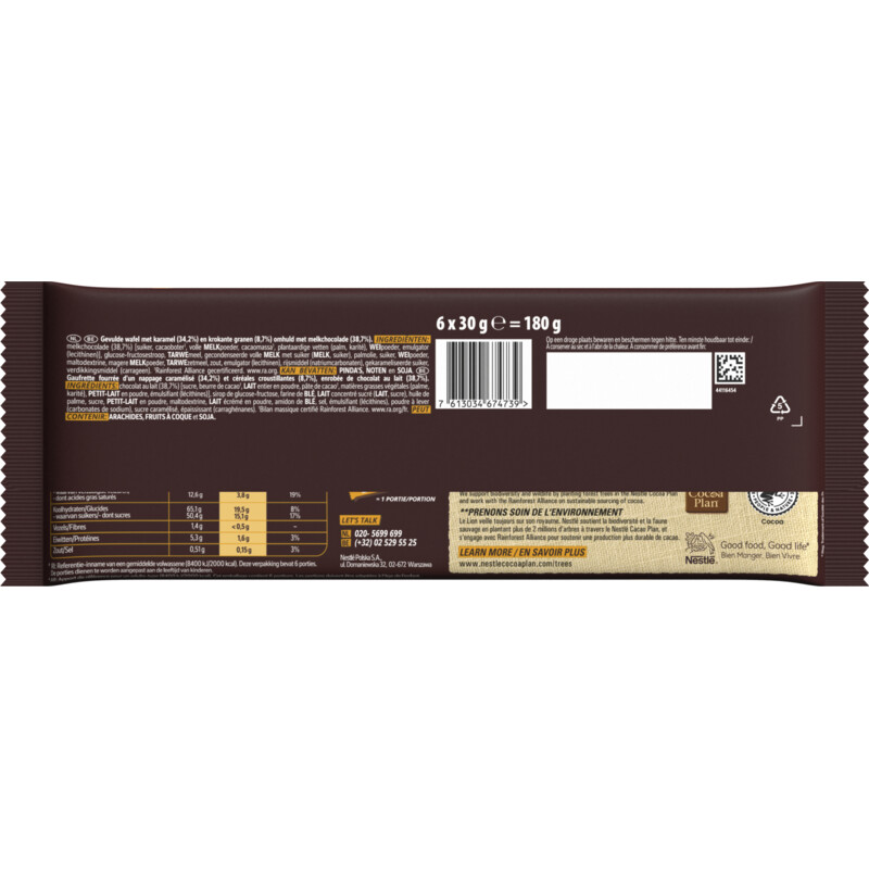 Een afbeelding van Lion Melkchocolade reep 6-pack
