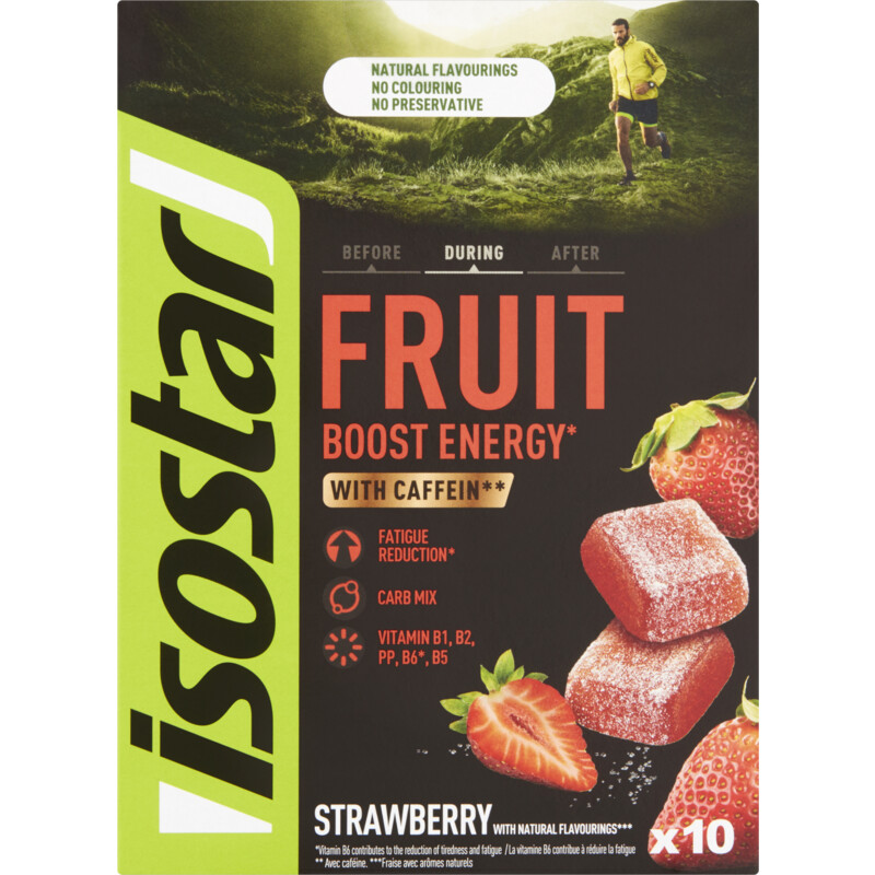 Een afbeelding van Isostar Energy fruit boost strawberry